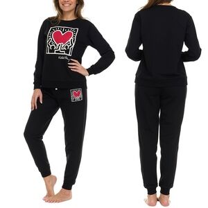 Keith Haring Women's Black Lounge Set S Regular d1497